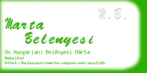 marta belenyesi business card
